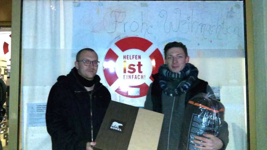 Übergabe der Spende an die Berliner Obdachlosenhilfe am 6. Dezember 2016